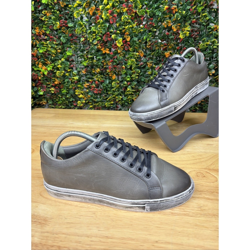 Thursday Everyday Leather Casual Sneakers Shoes Designed Distressed Gray Men's 7